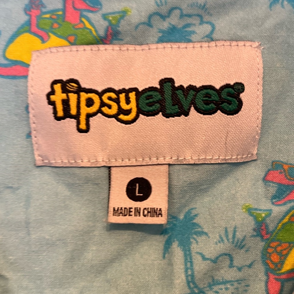 Tropical Vibes Blue Shirt - dinosaur tacos - Picture 3 of 3
